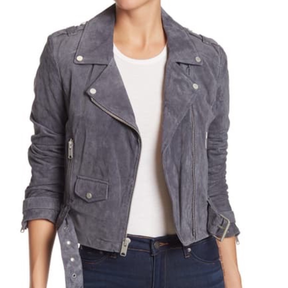 Andrew Marc Charcoal Suede Moto Jacket  NWT